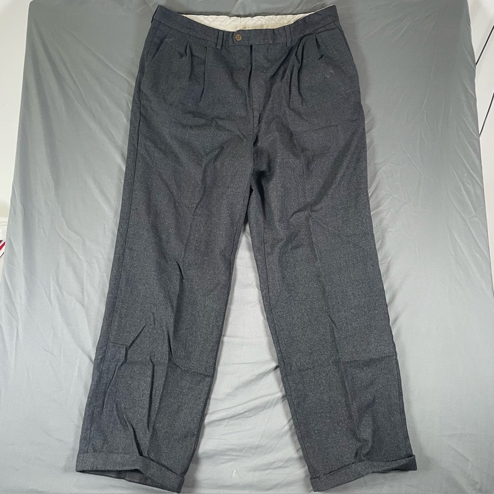 Ermenegildo Zenga Dress Pants Men's Size 52 Gray Designer Preppy Wool Business